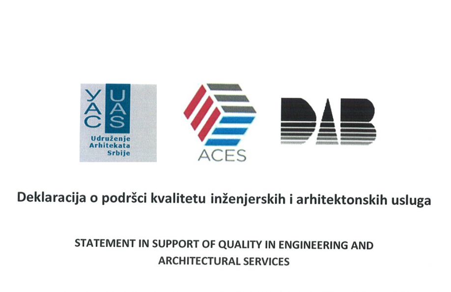 Deklaraciju o podr&scaron;ci kvalitetu inženjerskih i arhitektonskih usluga